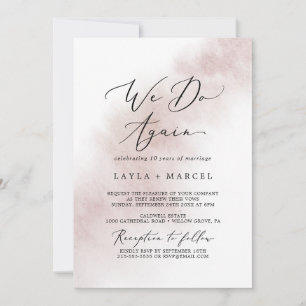 Invitation Lavage à l'aquarelle Teinte rose Nous Refaisons