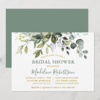 Lavage à l'eau Vert Sauge Or Fête de Mariage