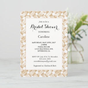 Invitation Lavage de mariage en trame de panier fausse couleu
