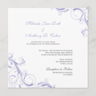 Invitation Lavande à balayage Filigree