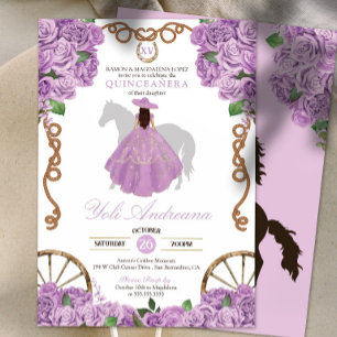 Invitation Lavande claire violette Charra Quinceanera
