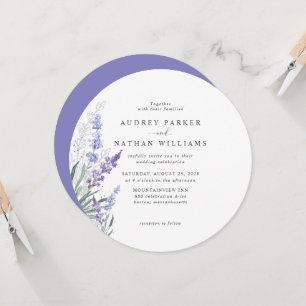 Invitation Lavande d'aquarelle romantique Mariage floral