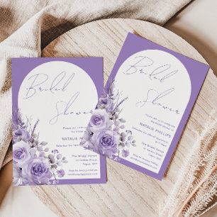 Invitation Lavande d'arc violet Boho Fête des mariées florale