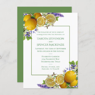Invitation Lavande de citron et boho moderne rustique et mint