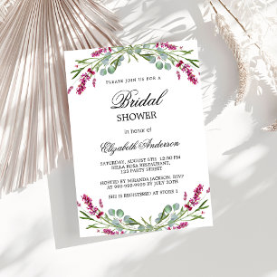 Invitation Lavande de douche nuptiale luxe vert rose