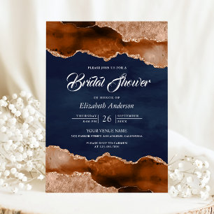 Invitation Lavande de terre cuite Mariage Navy Blue