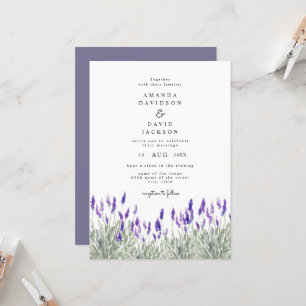 Invitation Lavande de verdure rustique Lilac Jardin Mariage