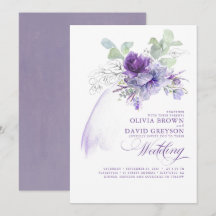 Lavande et Argent Elégant Mariage Boho moderne