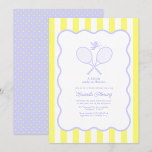 Invitation Lavande et Jaune Beurre Tennis Bridal Shower