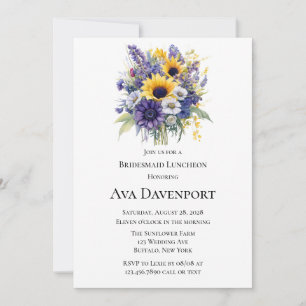 Invitation Lavande et tournesols Bridesmaid Luncheon