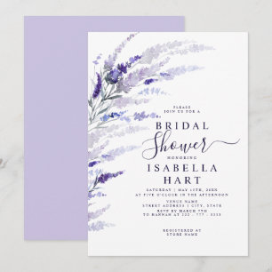 Invitation Lavande Fête des mariées botanique fleurie Lilac B