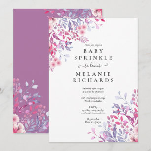 Invitation Lavande Fleur sauvage Floral Baby Sprinkle / Douch