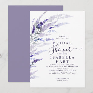 Invitation Lavande florale Fête des mariées Botanique Lilac B