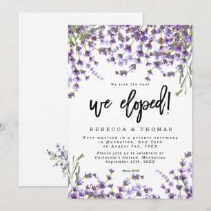 Invitation lavande floraux boho moderne nous avons fui l'invi