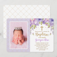 Lavande Or Floral / Baptême de fille Christening