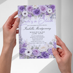Invitation Lavande Palette Amour en Fleur Mariage Baby Shower