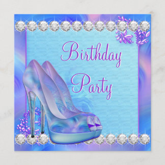 Invitation Lavande Purple Chaussure haute talon fête d'annive