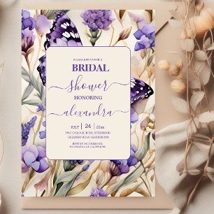 Invitation Lavande Purple Floral Élégante Fête des mariées