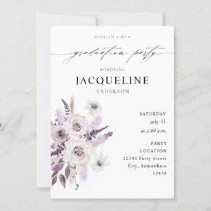 Invitation Lavande Purple Floral Graduation Party