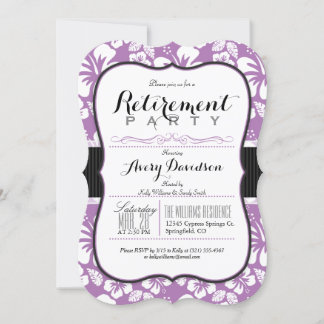 Invitation Lavande Purple & White Tropical RetiParty