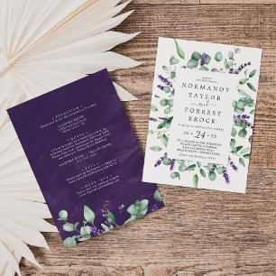 Invitation Lavande Rustique & Eucalyptus Tout en un Mariage
