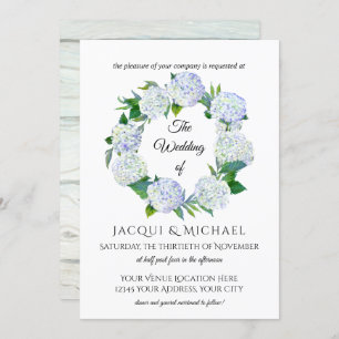 Invitation Lavande Rustique Hydrangea Floral Mariage Wreath