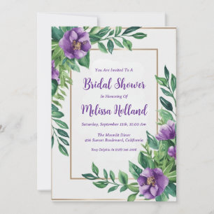 Invitation lavande verdure violet fleurie douche nuptiale