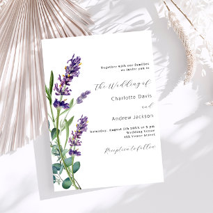 Invitation Lavande verdure violet luxe mariage