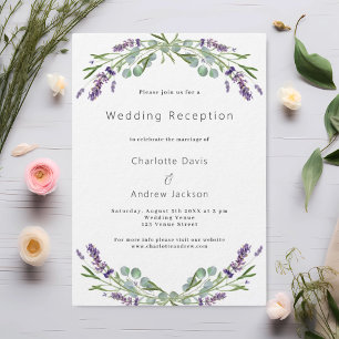 Invitation Lavande verdure violet luxe réception de mariage