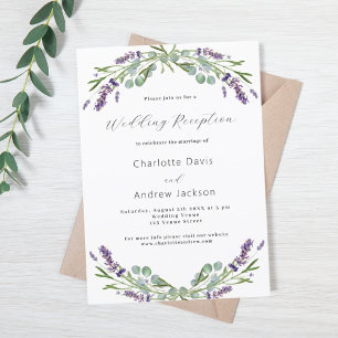 Invitation Lavande verdure violet mariage réception