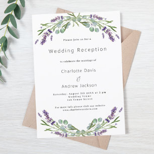 Invitation Lavande verdure violet mariage réception
