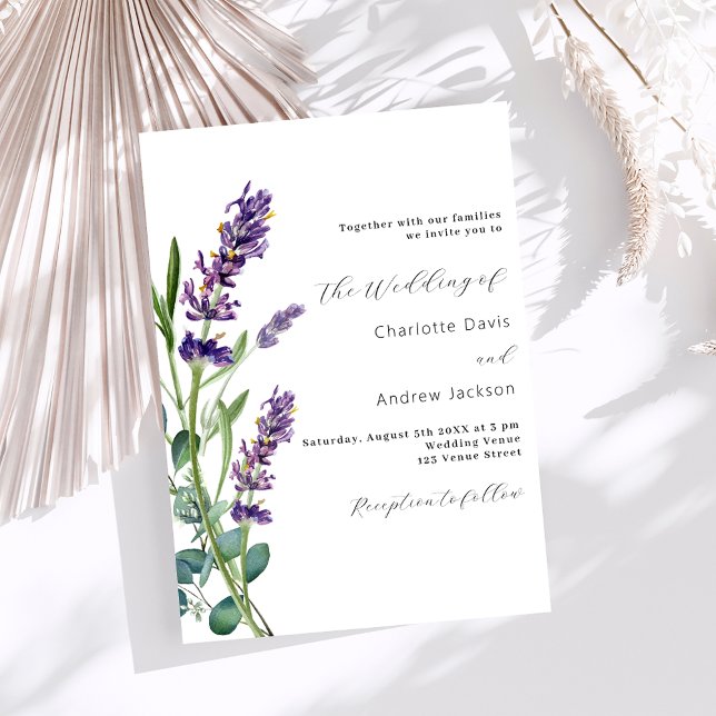 Invitation Lavande verte violet mariage (Créateur téléchargé)