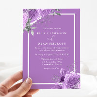 Lavande violet Floral blanc Mariage frontière