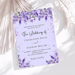 Invitation Lavande violet floraux mariage de luxe