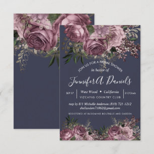 Invitation Lavande violet Roses floraux Fête des mariées