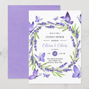 Invitation Lavande Wisteria Et Papillons Couples Douche