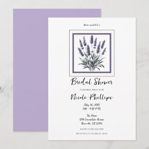 Invitation Lavandula Lavande Fleur Florale Réception de Maria