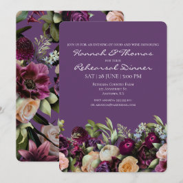 Invitation Lavendar Purple Élégant Dîner De Répétition Floral
