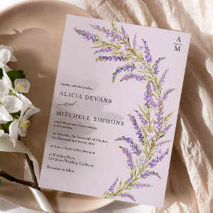 Invitation Lavender Automne automne mariage d'aquarelle flora