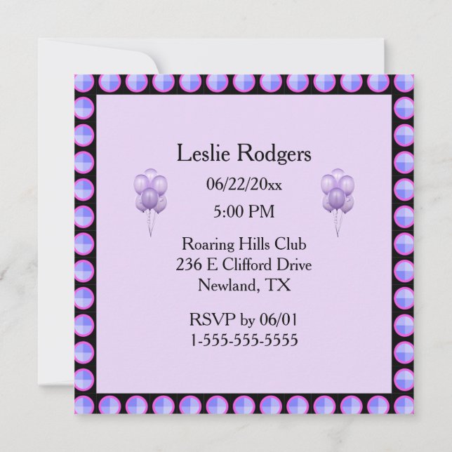 Invitation Lavender Bachelorette (Dos)