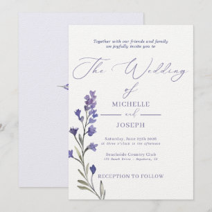 Invitation Lavender Bliss Elegant Mariage aquarelle