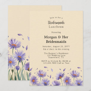 Invitation Lavender Bloom Fleur sauvage Bridesmaigre Déjeuner