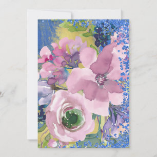 Invitation Lavender Blues aquarelle Floral Enregistrer la dat