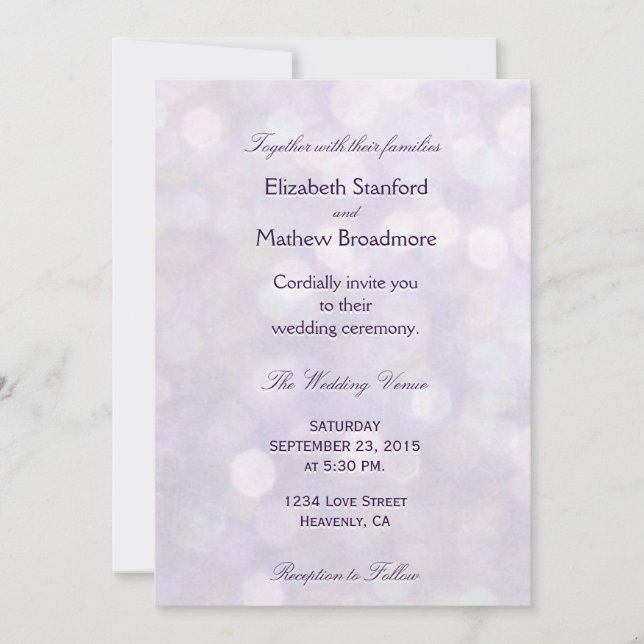 Invitation Lavender Bokeh | Collection Mariage (Devant)