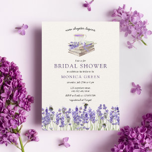 Invitation Lavender Book Nouveau chapitre commence la Fête de