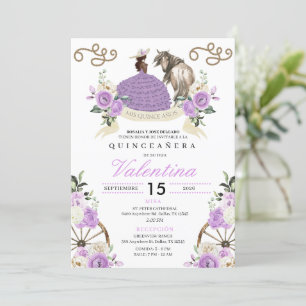 Invitation Lavender Cowgirl Western Mariachi Quinceañera