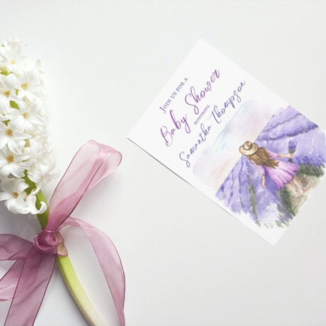 Invitation Lavender Field Fleur violette Provence Baby shower (Créateur téléchargé)