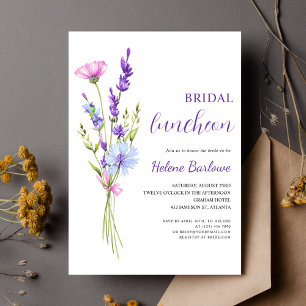 Invitation Lavender Fleur sauvage Élégant déjeuner floral nup