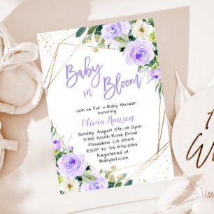 Invitation Lavender Floral Baby dans le Baby shower de fleurs