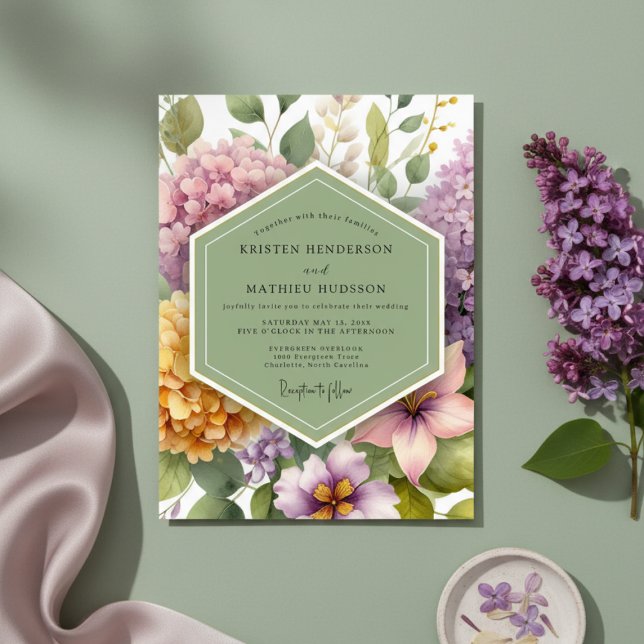 Invitation Lavender Floral Meadow Wedding (Créateur téléchargé)